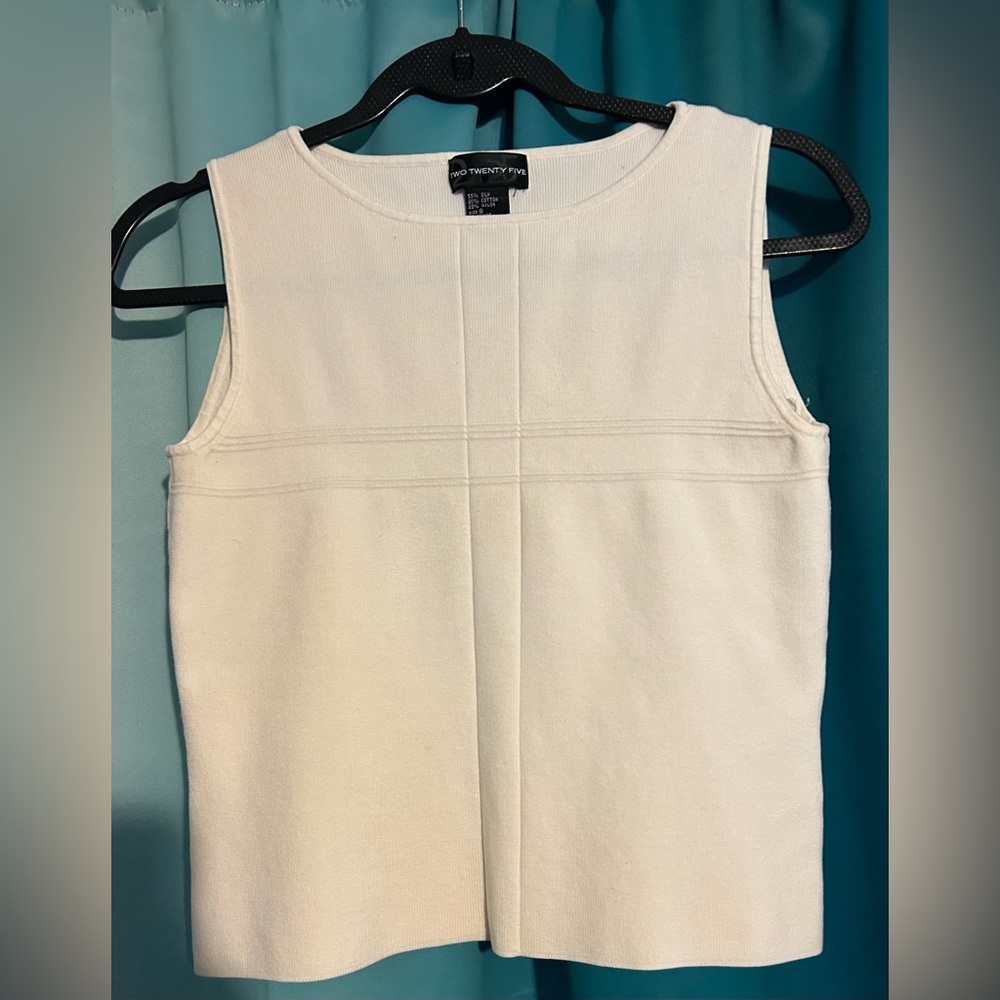 White Sleeveless Boxy Tank Top